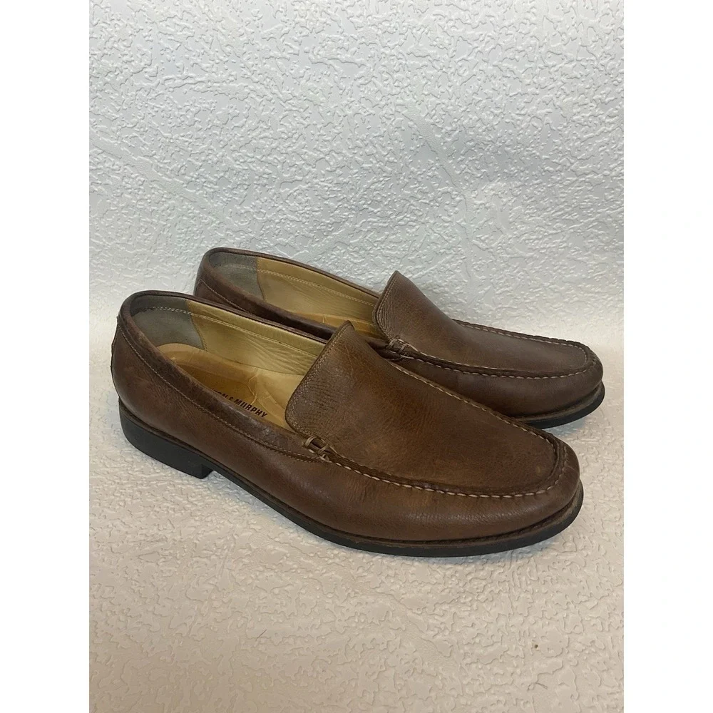 JOHNSTON MURPHY Casual Dress Shoes Cognac‎ Brown Leather Driver Loafer Size 10M